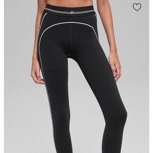 ALO Yoga Black Leggings with White Accents